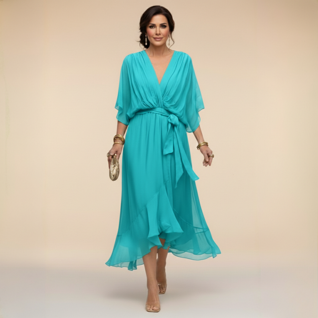 SORANA | ELEGANT V-NECK MAXI DRESS