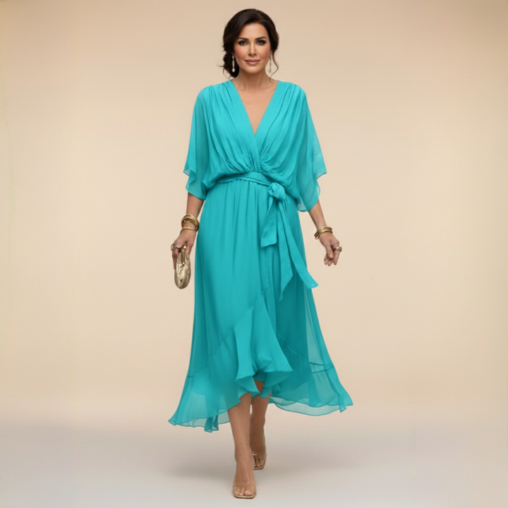 SORANA | ELEGANT V-NECK MAXI DRESS