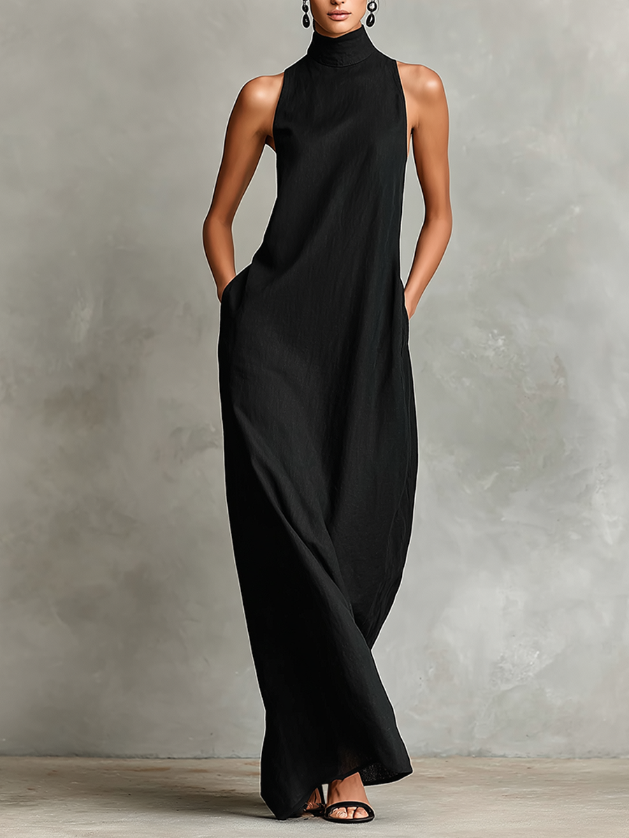 Serena™ | Elegant High-Neck Maxi Dress