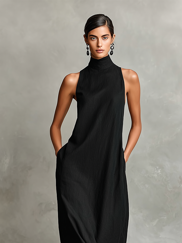Serena™ | Elegant High-Neck Maxi Dress