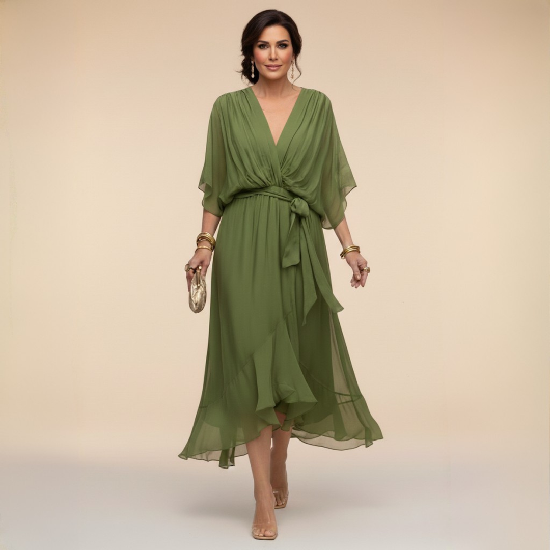SORANA | ELEGANT V-NECK MAXI DRESS