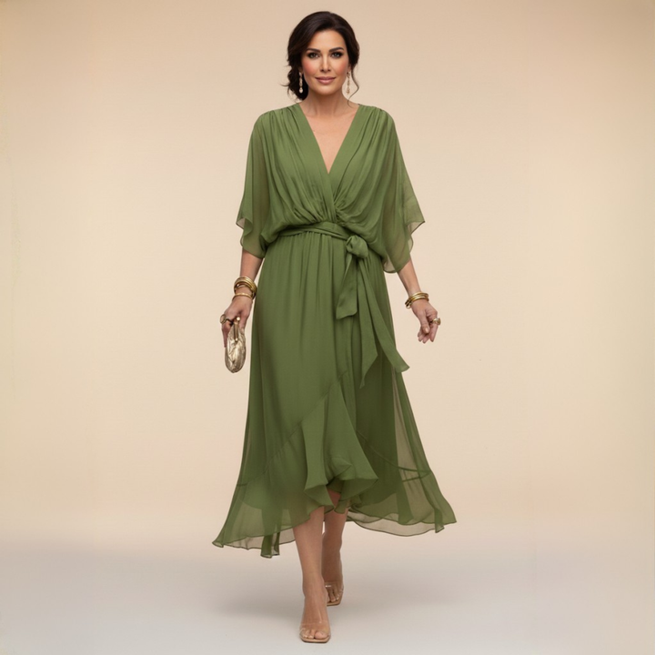 SORANA | ELEGANT V-NECK MAXI DRESS
