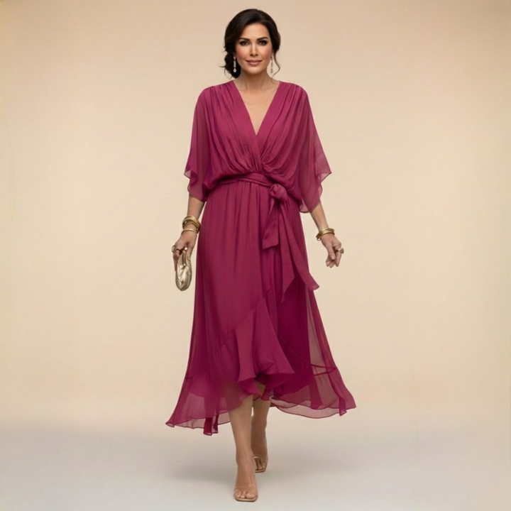SORANA | ELEGANT V-NECK MAXI DRESS