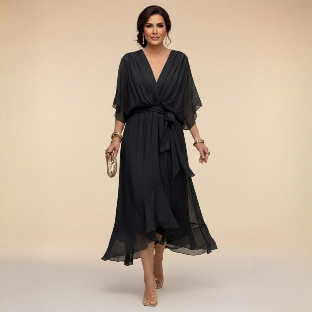 SORANA | ELEGANT V-NECK MAXI DRESS