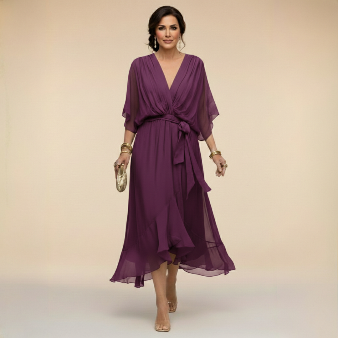 SORANA | ELEGANT V-NECK MAXI DRESS