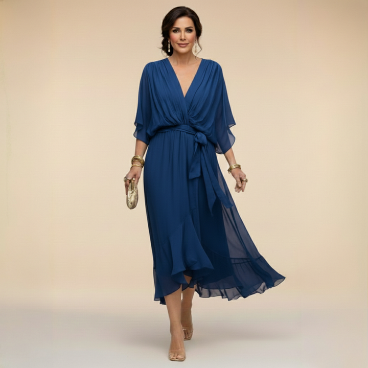 SORANA | ELEGANT V-NECK MAXI DRESS