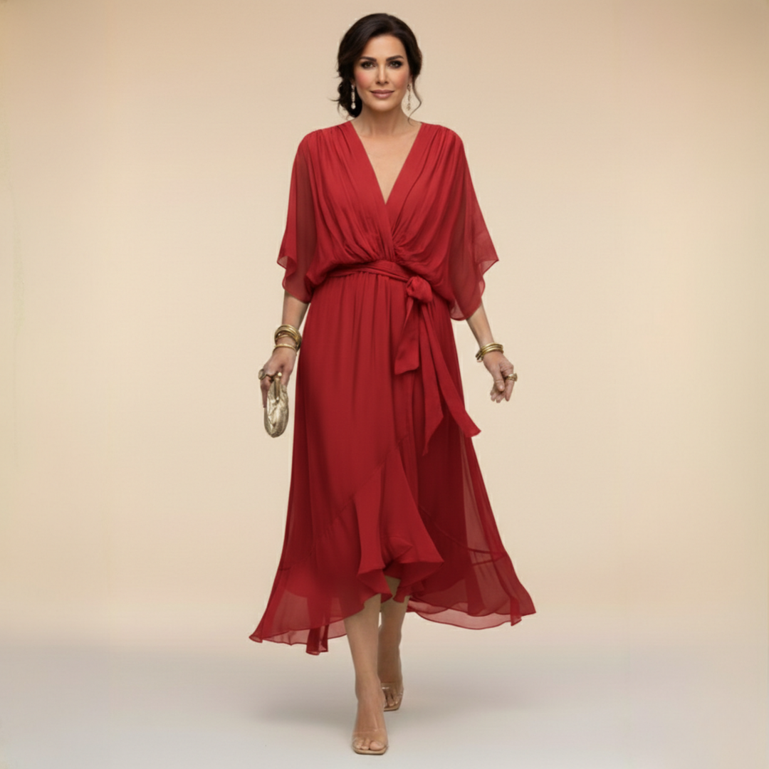 SORANA | ELEGANT V-NECK MAXI DRESS
