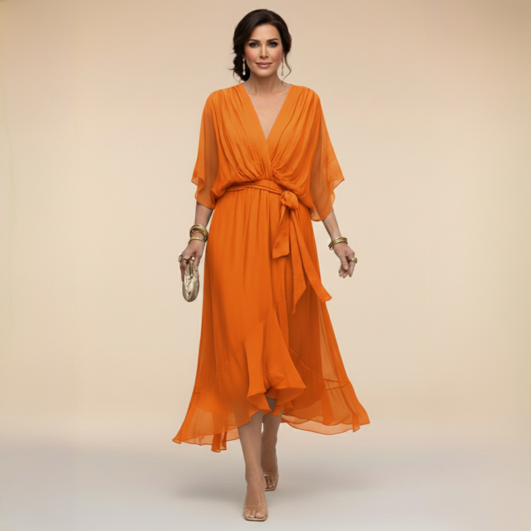 SORANA | ELEGANT V-NECK MAXI DRESS
