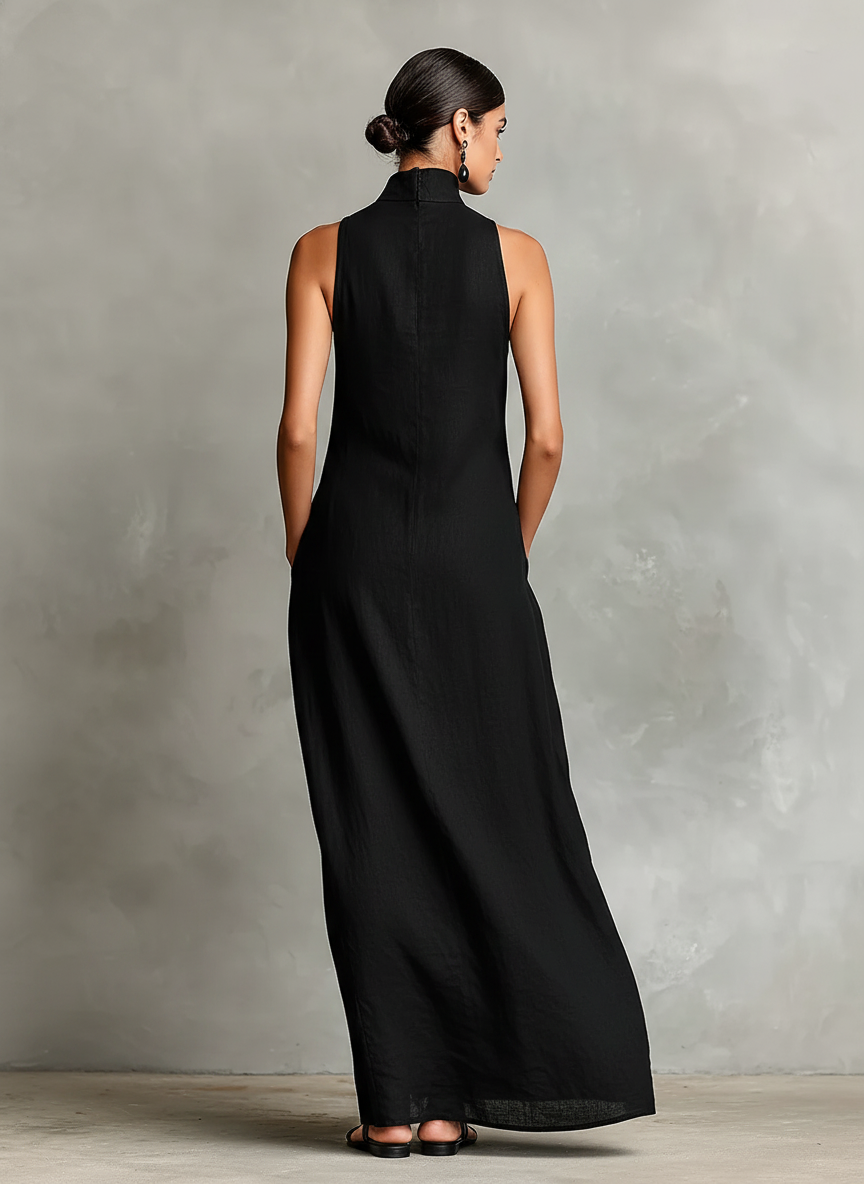 Serena™ | Elegant High-Neck Maxi Dress