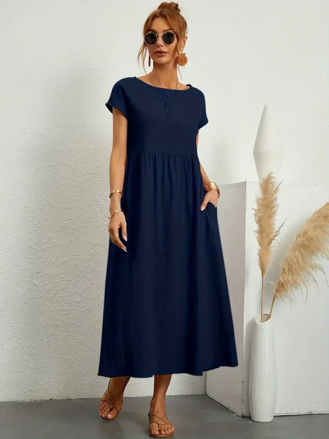 Gabrielle™ — Timeless Elegance Midi Fluid Dress