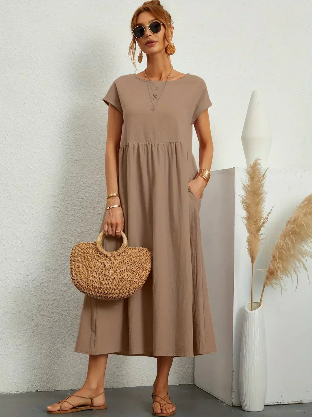 Gabrielle™ — Timeless Elegance Midi Fluid Dress