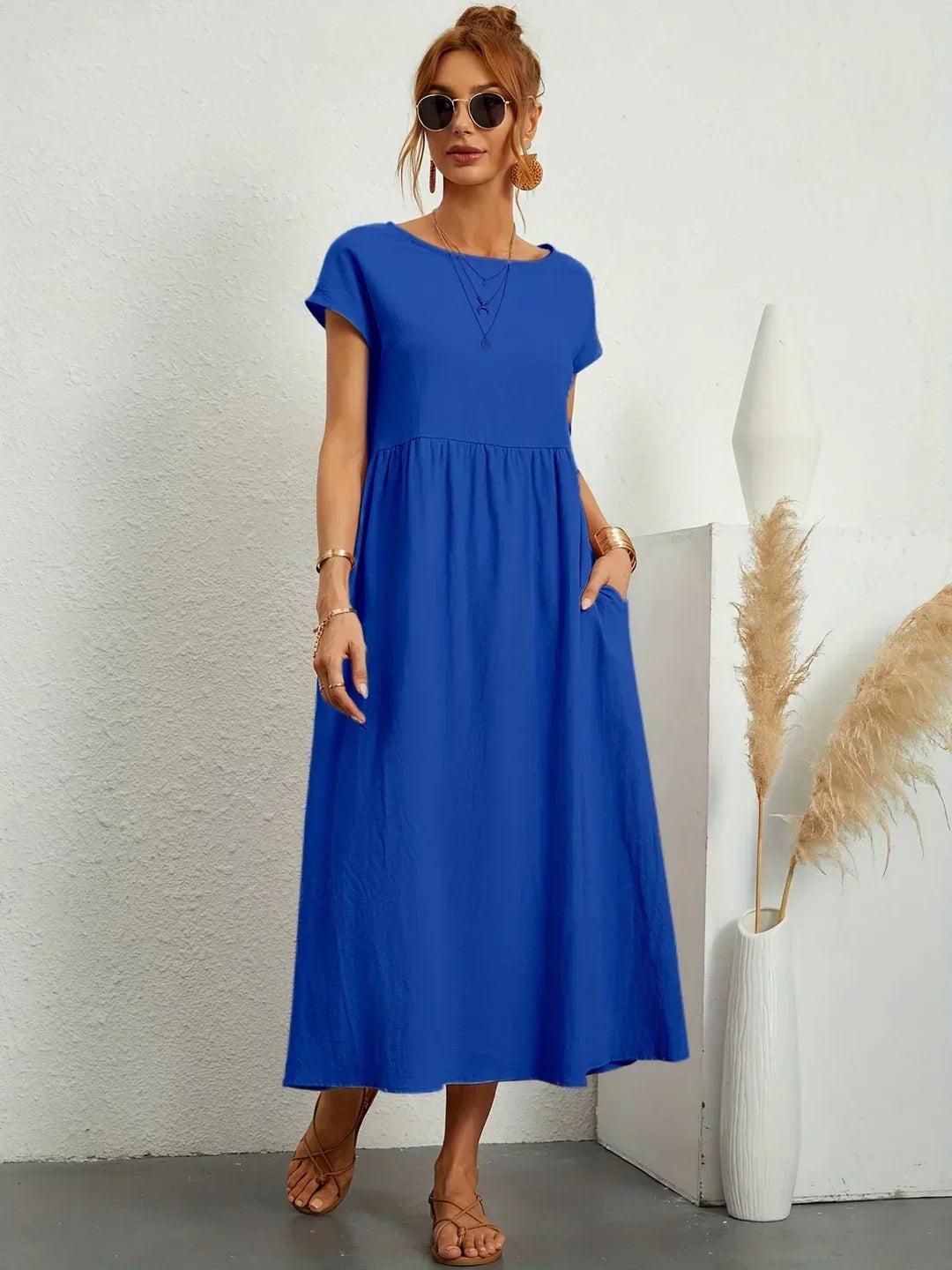 Gabrielle™ — Timeless Elegance Midi Fluid Dress