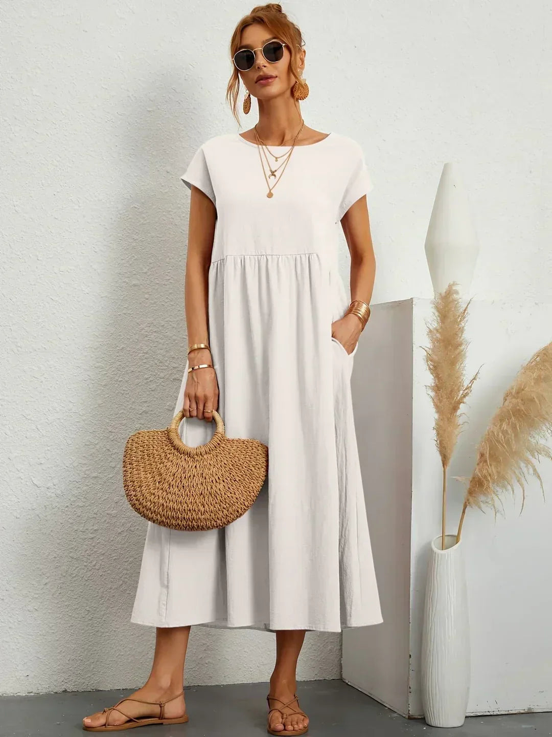 Gabrielle™ — Timeless Elegance Midi Fluid Dress