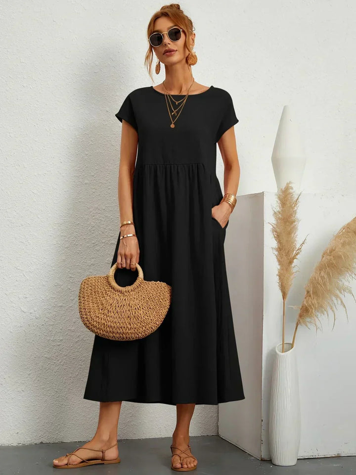 Gabrielle™ — Timeless Elegance Midi Fluid Dress