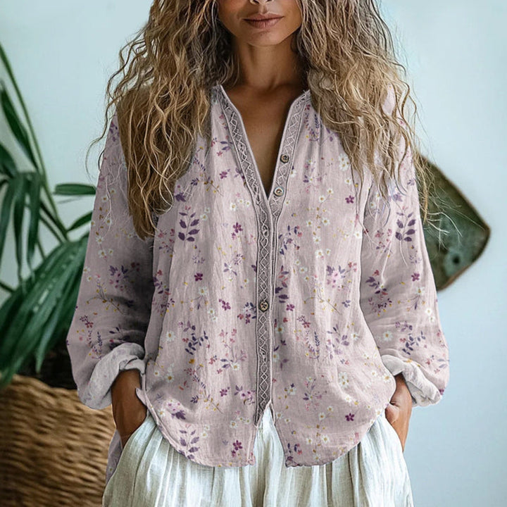 Brielle™ | Vintage Botanical Relaxed Blouse