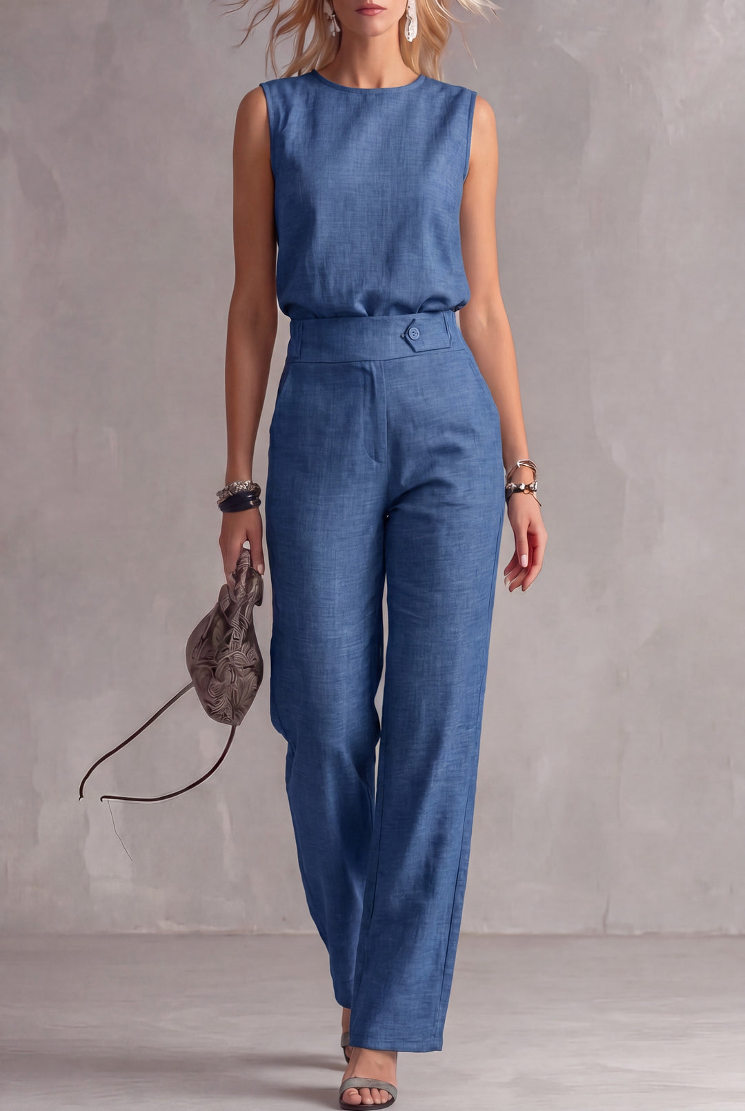 Stella™ | Sleeveless Top & Straight-Leg Pants Set