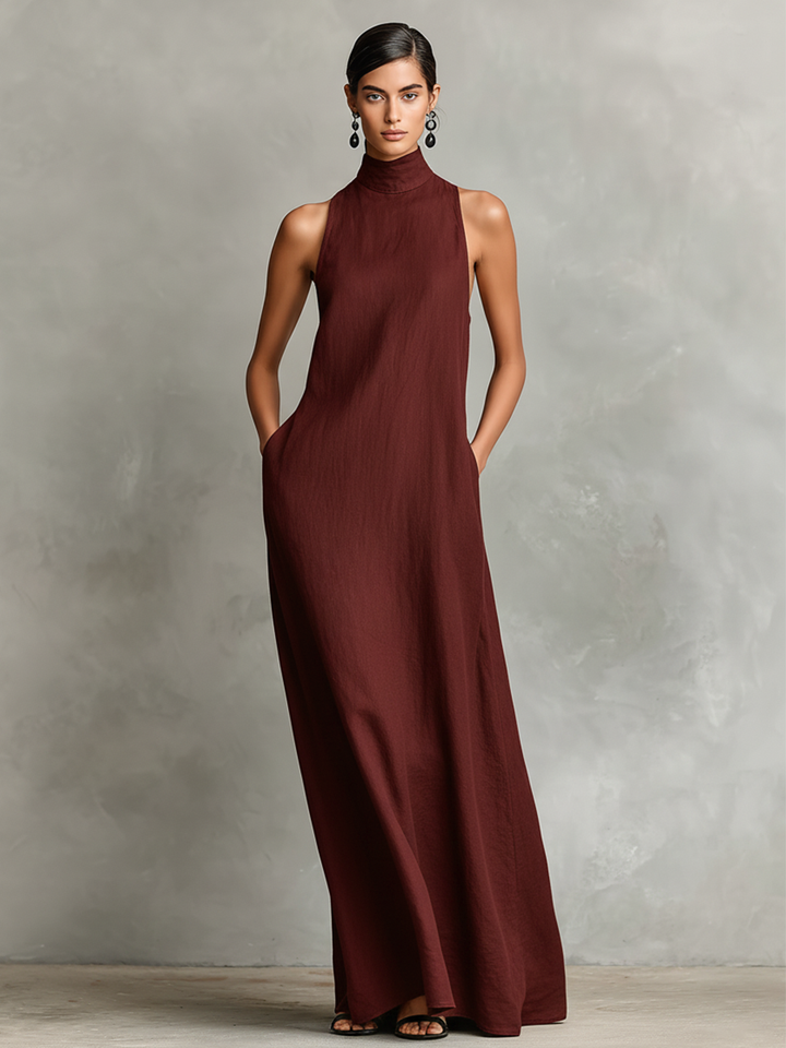Serena™ | Elegant High-Neck Maxi Dress